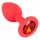 Korek analny Colorful Joy czerwony z klejnotem 7 cm